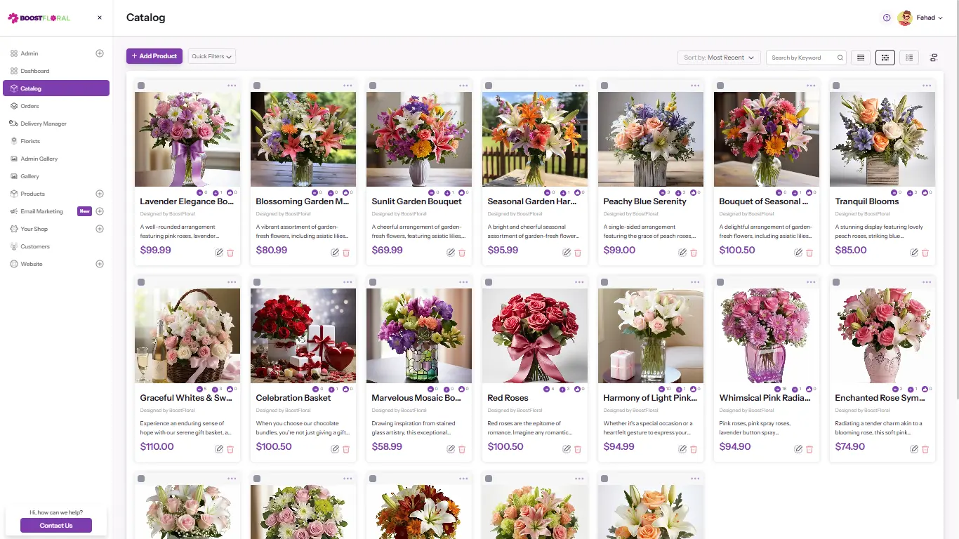 Florist Sourced Catalog Preview