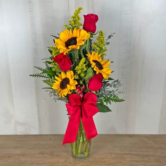Roses and Sunflowers