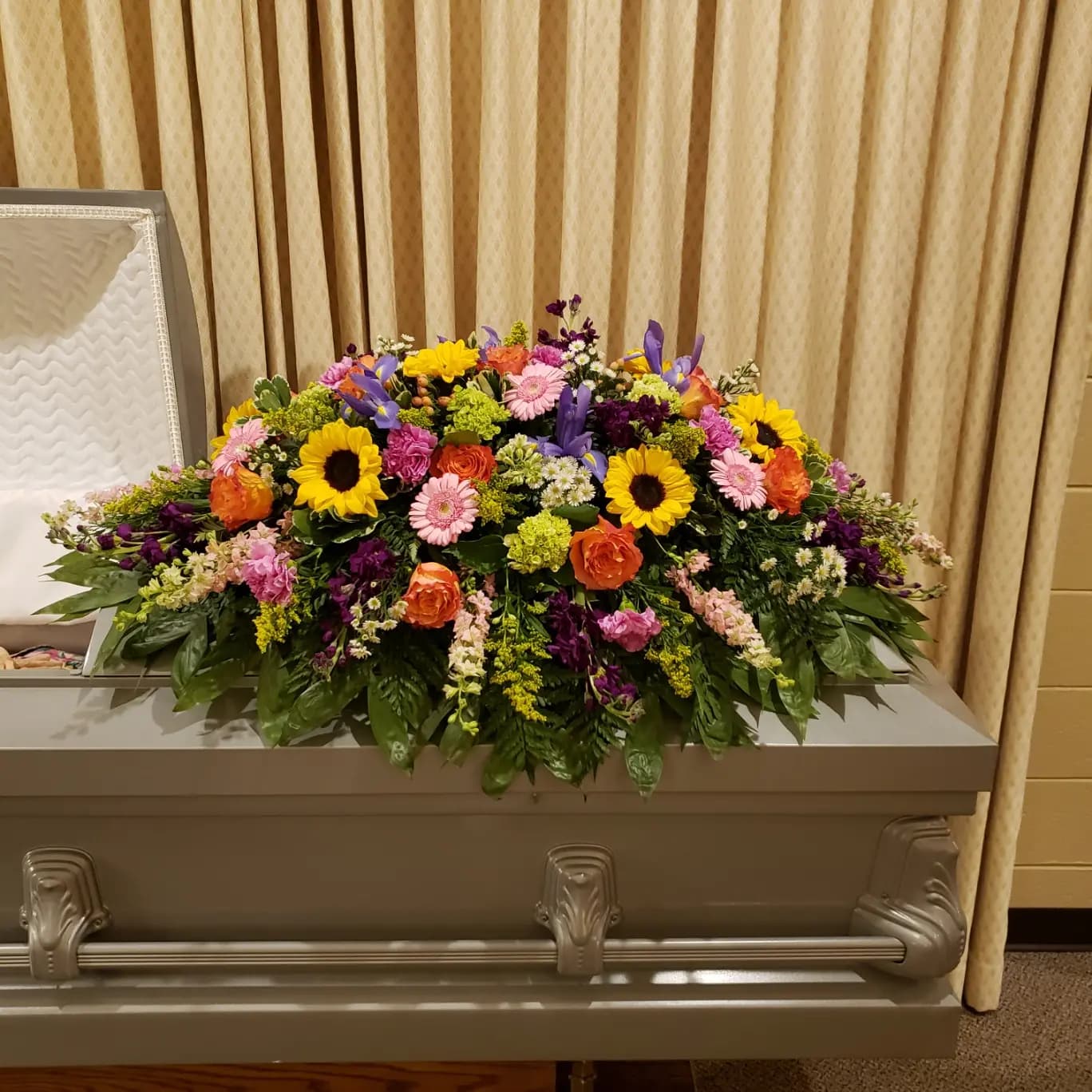 Bright and Colorful Casket Spray – photo 2