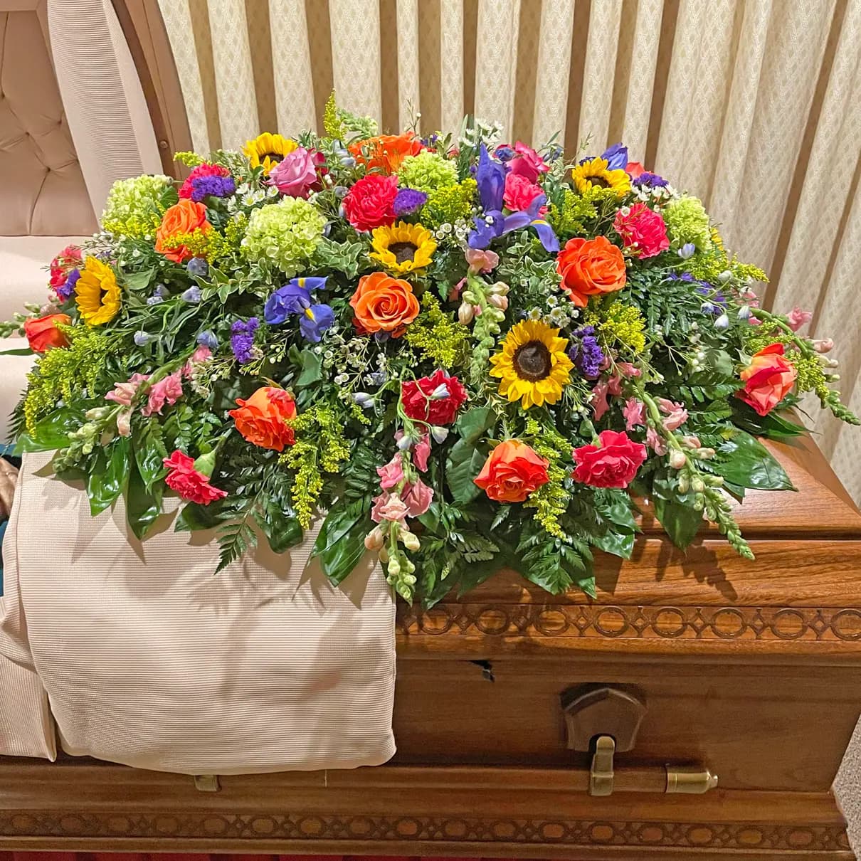 Bright and Colorful Casket Spray – photo 3
