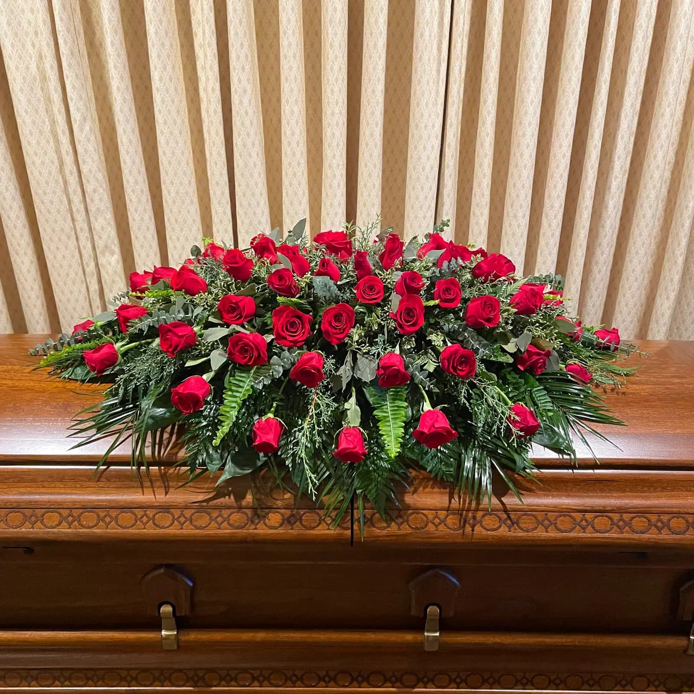 Red Rose Casket Spray