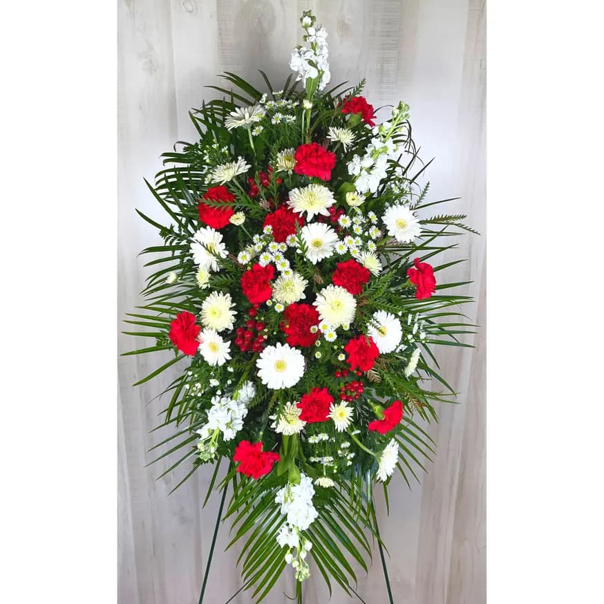 Red and White Easel Spray