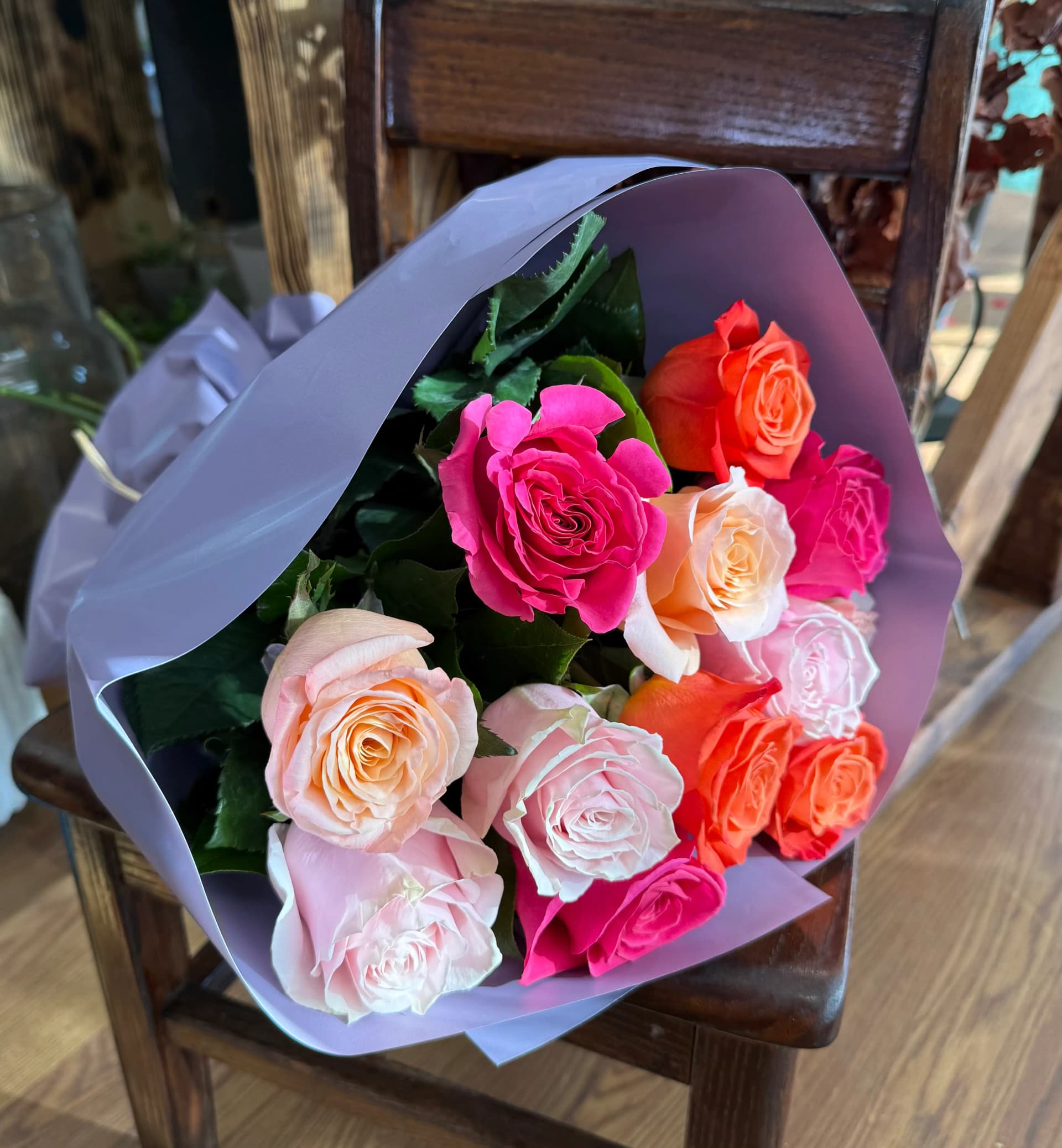 Hand-Tied Rose Bouquet