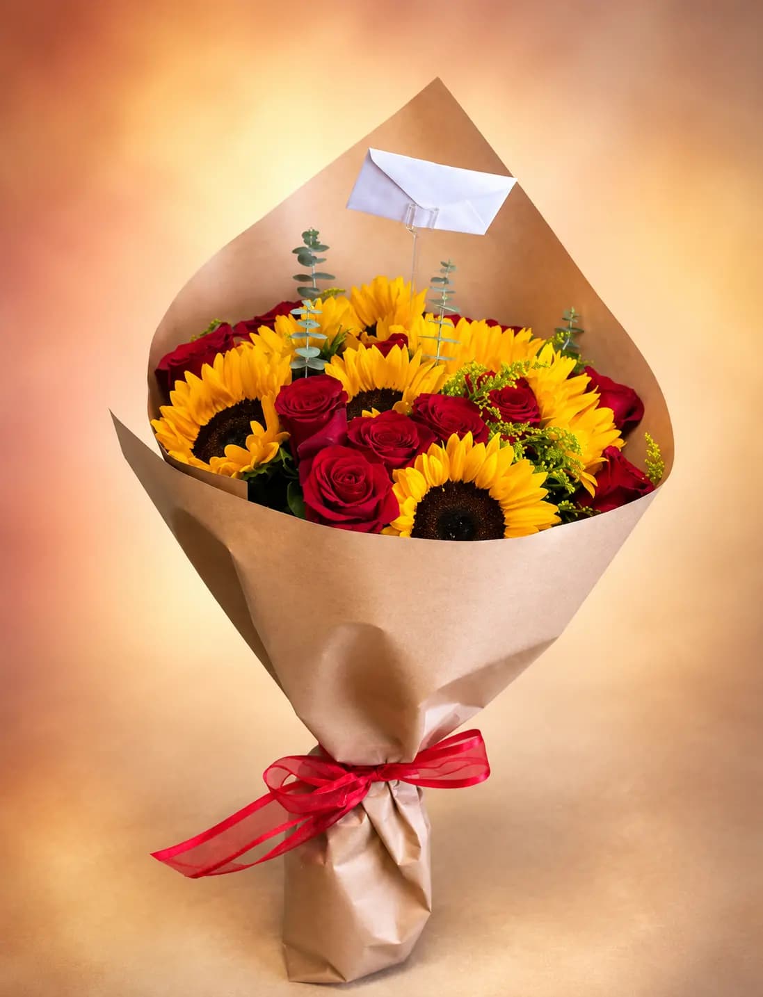 Roses and Sunflowers Hand-tied Bouquet