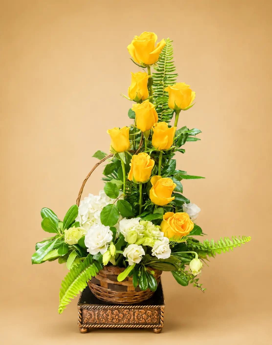 Cascading Rose Basket (In yellow)