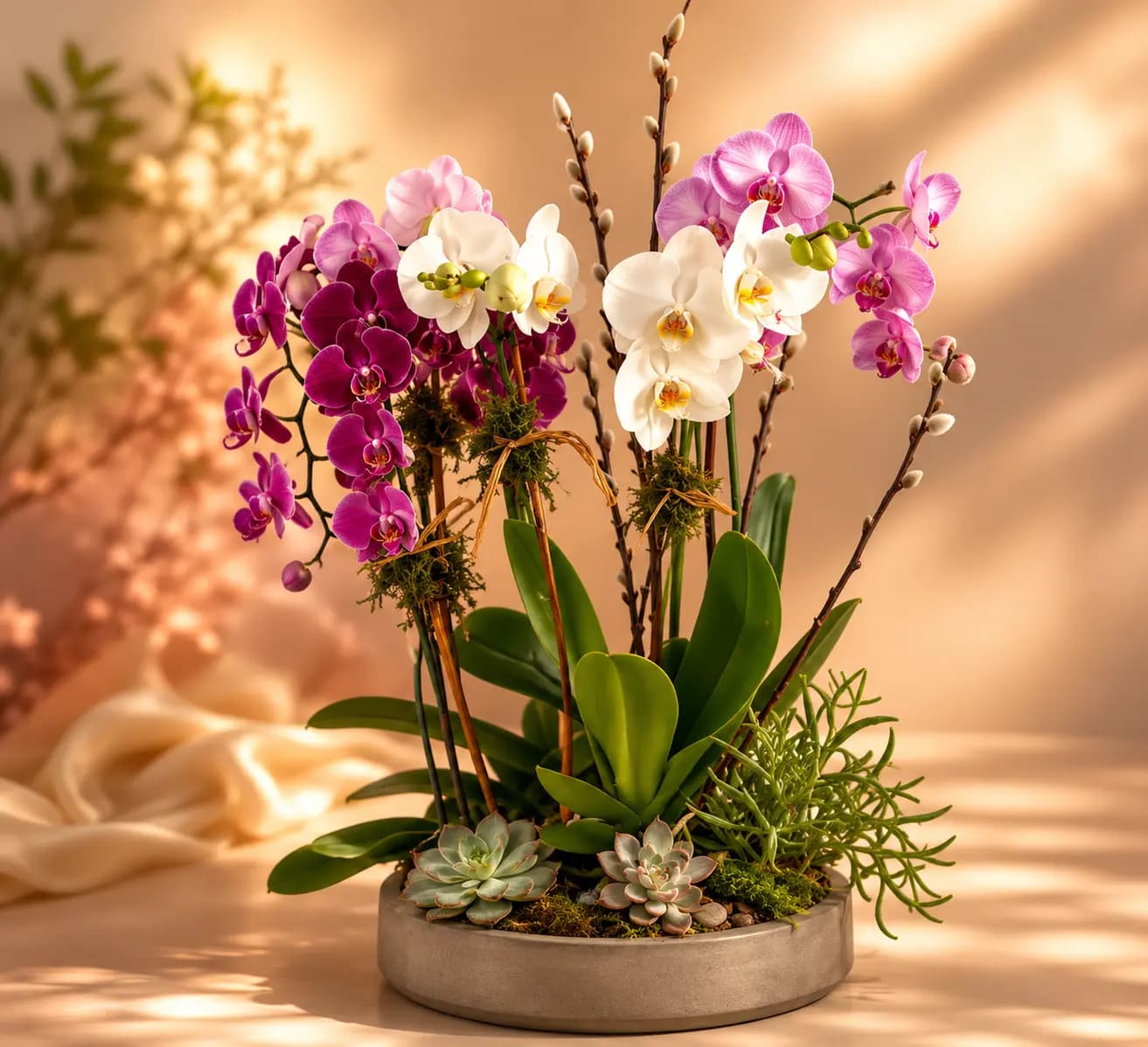 Luxe Orchid & Succulent Planter