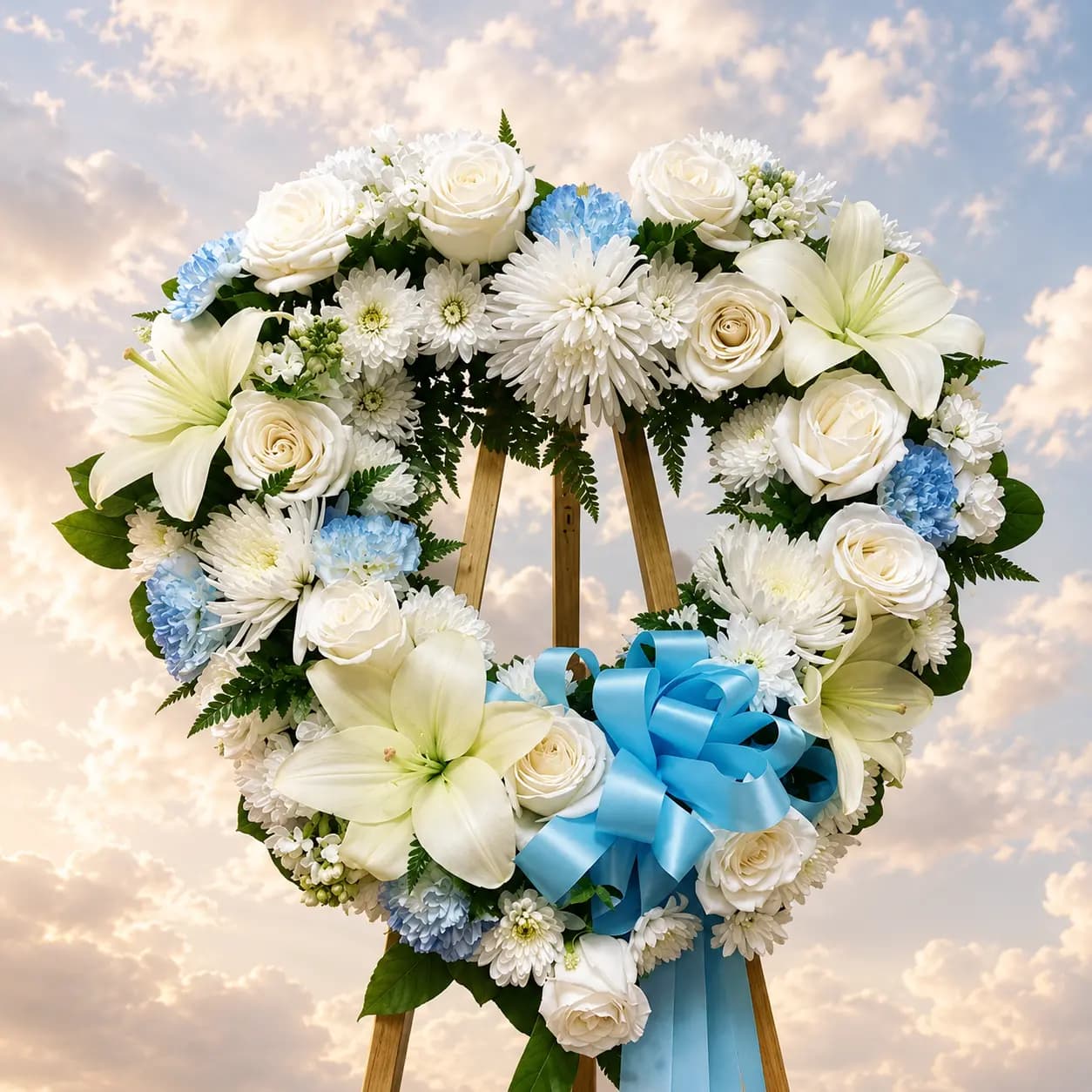 Blue and White Heaven Heart