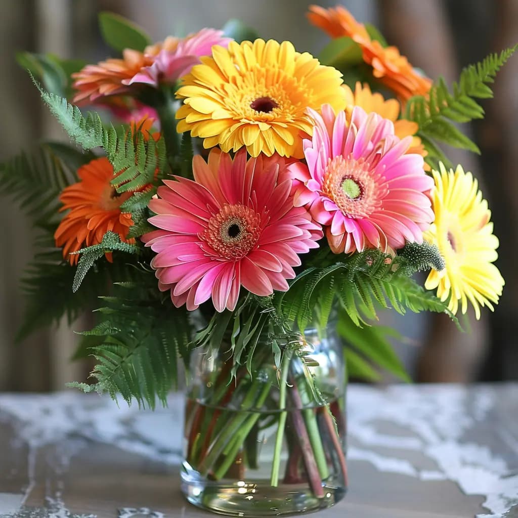 colorful gerberas flower arrangement