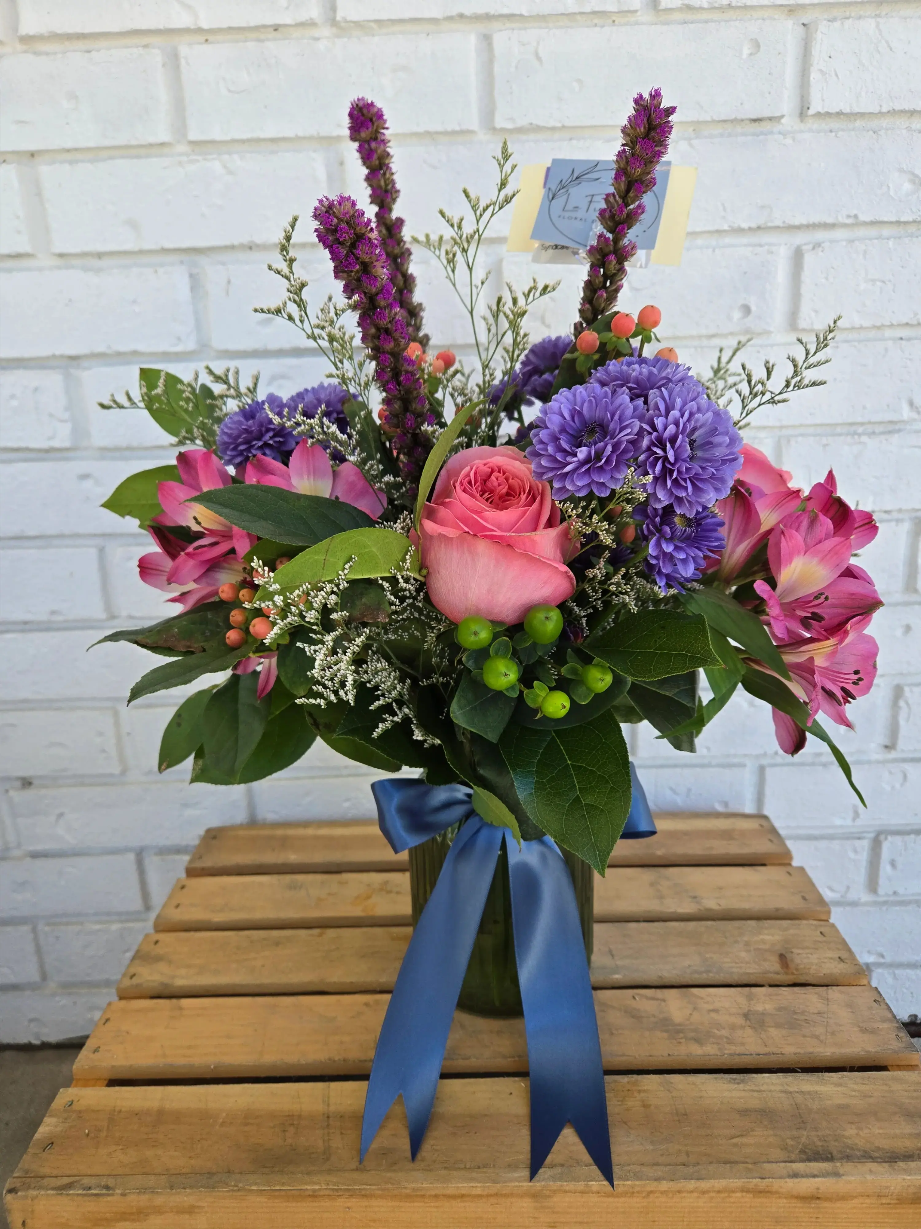 Pink & Purple Vase Arrangement | Fresh Mixed Flowers by La Fiorella Floral Design – photo 2