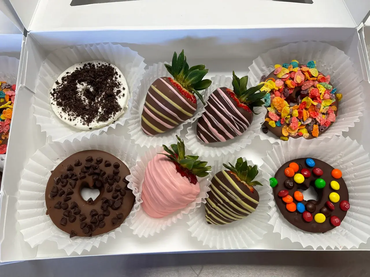 Chocolate Covered Apple Donuts 7 count box – photo 2
