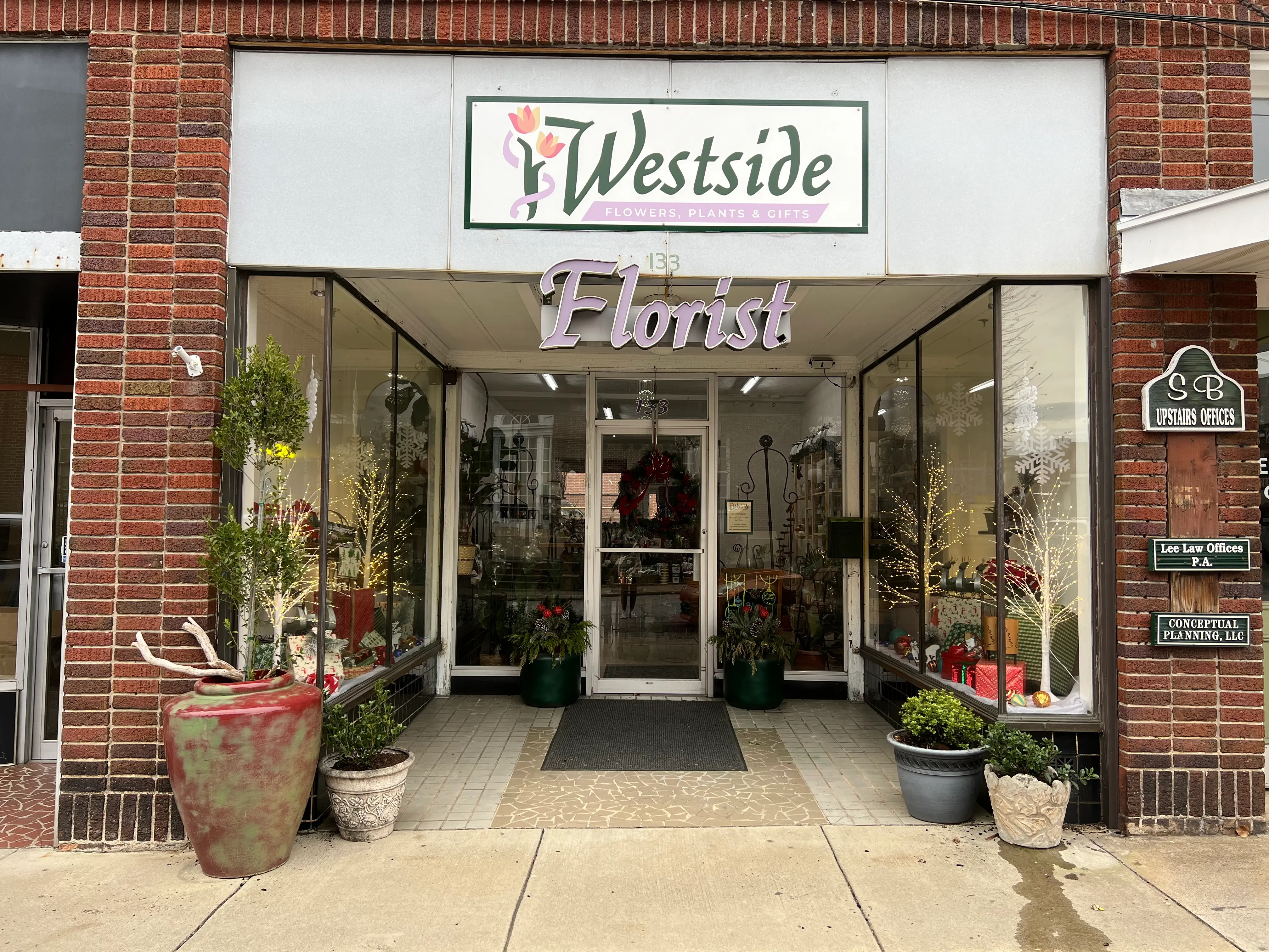Westside Westside Flowers Storefront on 4th St. W. in downtown Hendersonville, NC Storefront