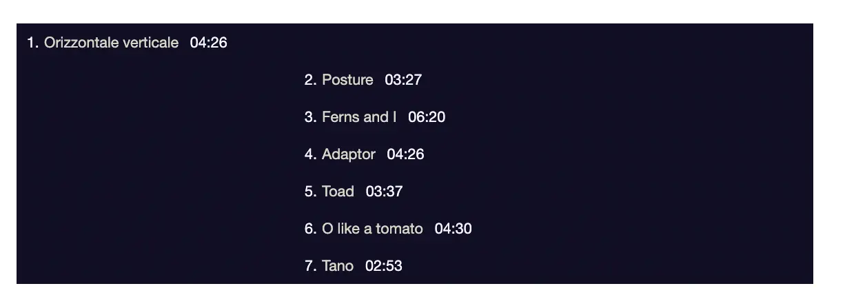 Loris S. Sarid - Music For Tomato Plants (10th Anniversary Cassette) tracklist