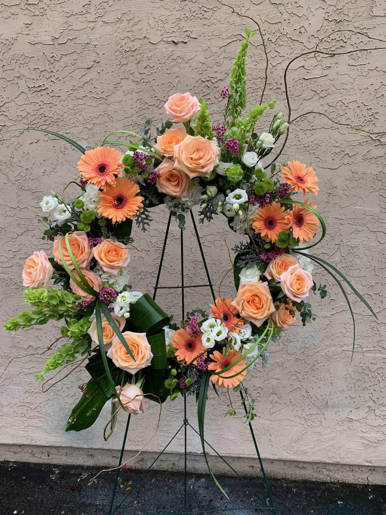 Peach memorial wreath El Cajon CA